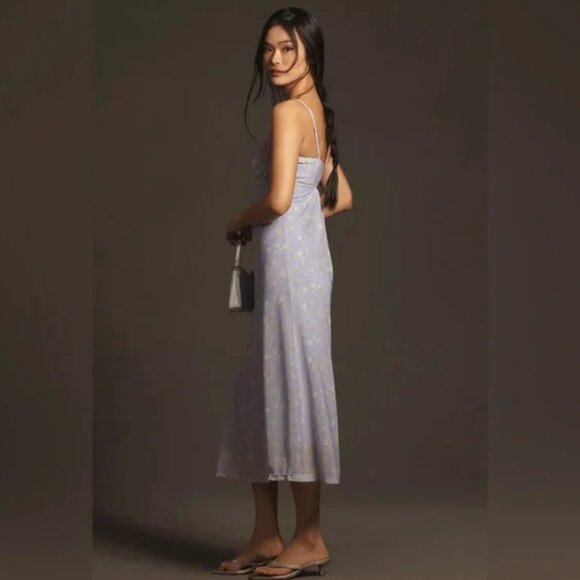 Anthropologie Sleeveless Slip Midi Dress Size Large Baby Doll Fairy Whimsical - Picture 2 of 16